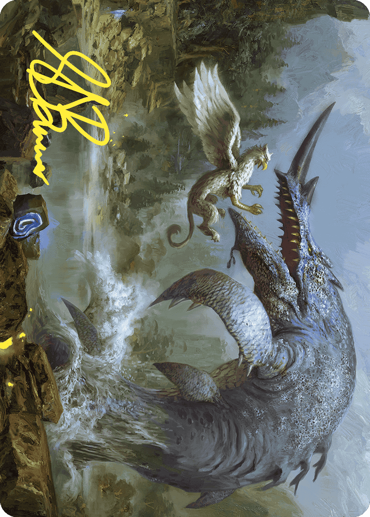 {A} Horned Loch-Whale Art Card (Gold-Stamped Signature) [Wilds of Eldraine Art Series][GS AWOE 006]