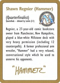 {R} 1996 Shawn "Hammer" Regnier Biography Card [World Championship Decks][GB PTC NULL]