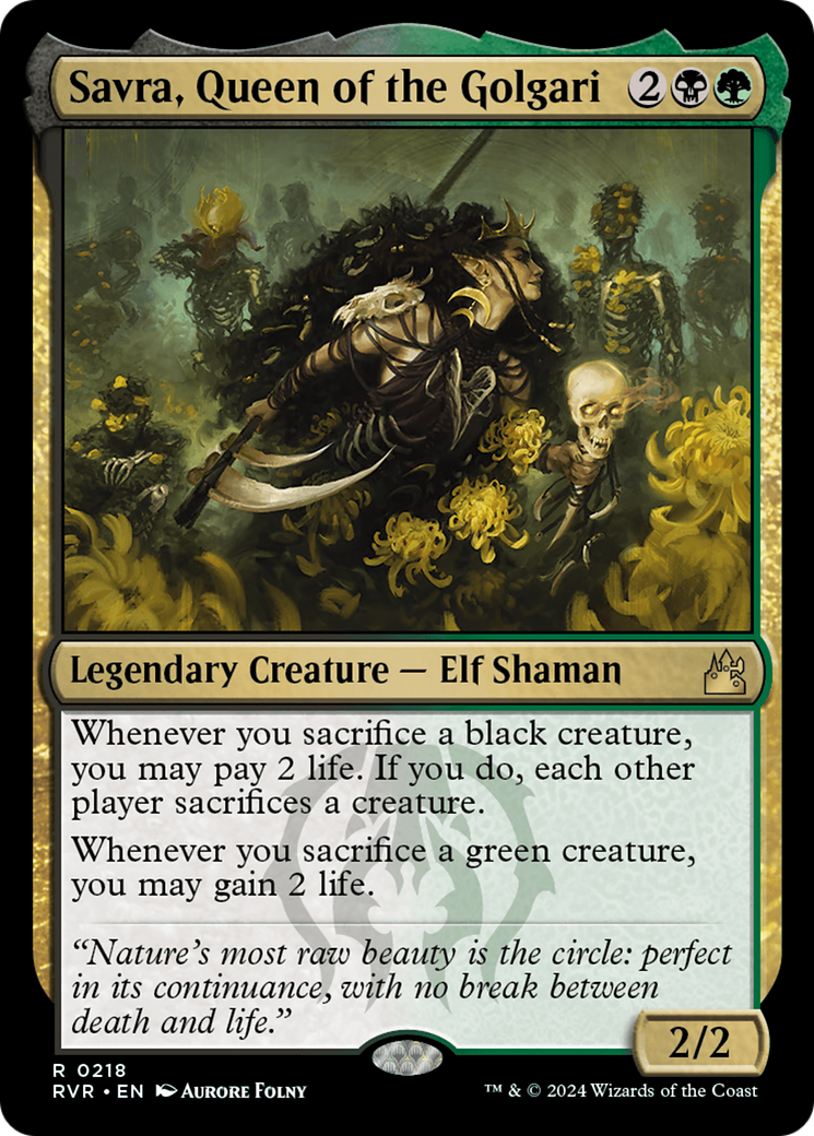 {R} Savra, Queen of the Golgari [Ravnica Remastered][RVR 218]