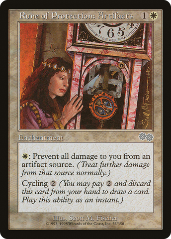 {C} Rune of Protection: Artifacts [Urza's Saga][USG 035]