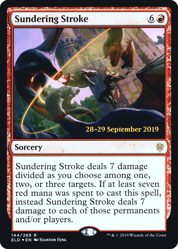 {R} Sundering Stroke [Throne of Eldraine Prerelease Promos][PR ELD 144]
