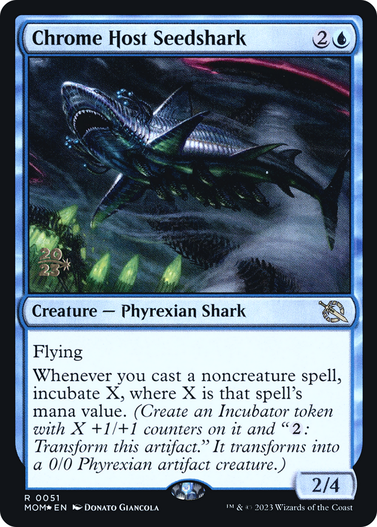 {R} Chrome Host Seedshark [March of the Machine Prerelease Promos][PR MOM 051]