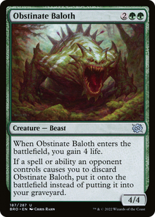 {C} Obstinate Baloth [The Brothers' War][BRO 187]