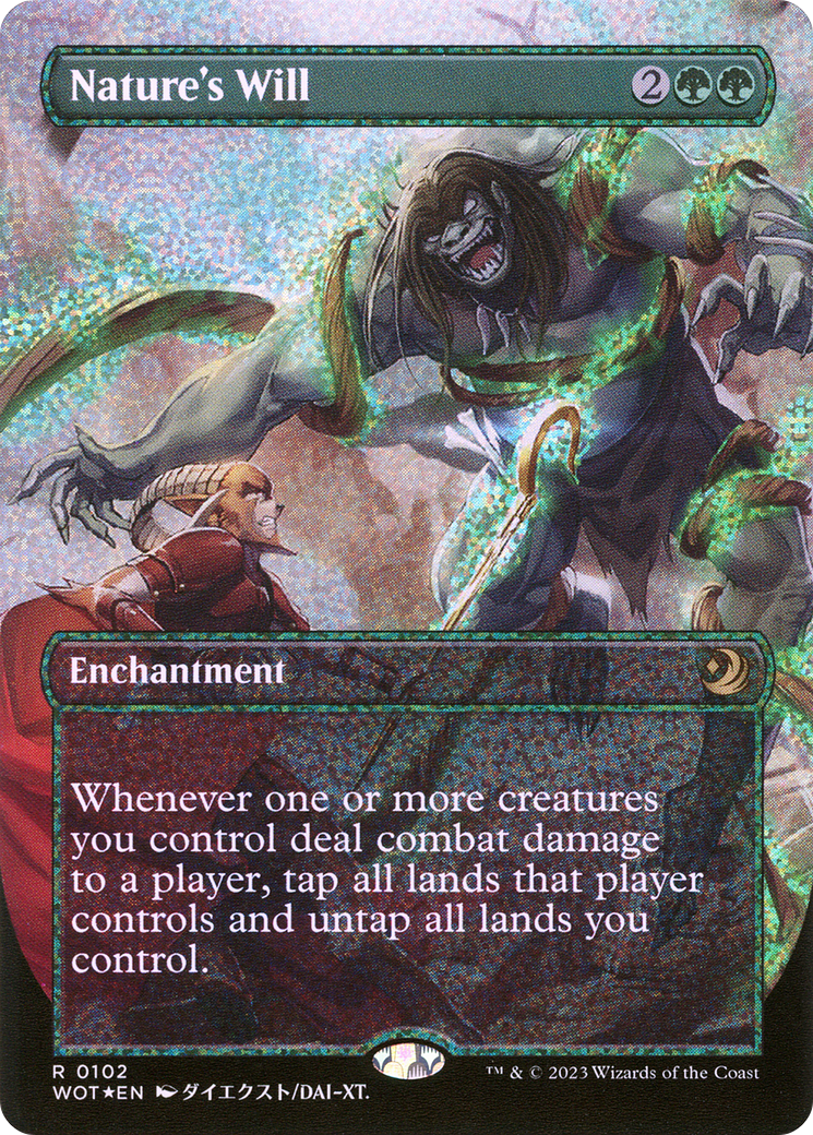 {R} Nature's Will (Anime Borderless) (Confetti Foil) [Wilds of Eldraine: Enchanting Tales][WOT 102]