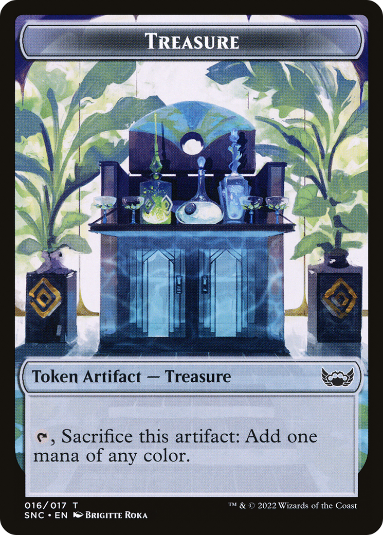 {T} Boar // Treasure Double-Sided Token [Outlaws of Thunder Junction Commander Tokens][TOTC 16//18]
