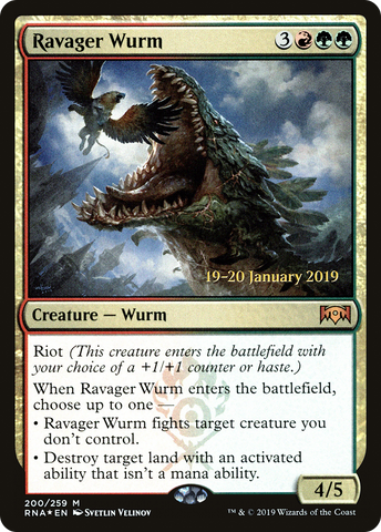 {R} Ravager Wurm [Ravnica Allegiance Prerelease Promos][PR RNA 200]