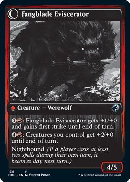 {C} Fangblade Brigand // Fangblade Eviscerator [Innistrad: Double Feature][DBL 139]