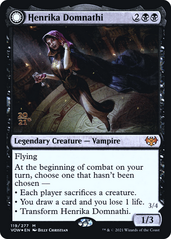 {R} Henrika Domnathi // Henrika, Infernal Seer [Innistrad: Crimson Vow Prerelease Promos][PR VOW 119]