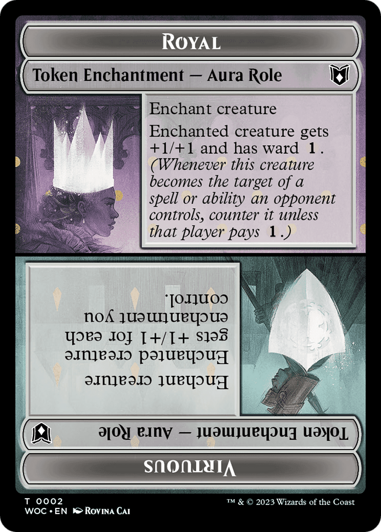 {T} Copy // Royal Role / Virtuous Role Double-Sided Token [Wilds of Eldraine Commander Tokens][TWOC 2//4]