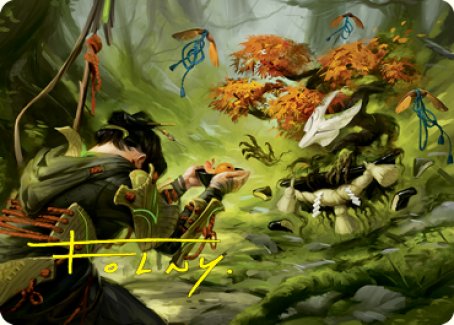 {A} Commune with Spirits Art Card (Gold-Stamped Signature) [Kamigawa: Neon Dynasty Art Series][GS ANEO 040]