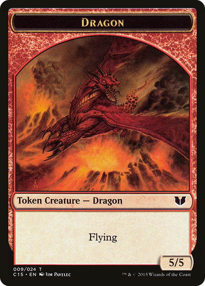 {T} Dragon // Dragon Double-Sided Token [Commander 2015 Tokens][TC15 009]