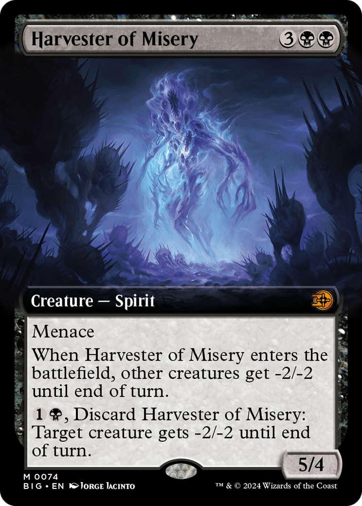 {@R} Harvester of Misery (Extended Art) [Outlaws of Thunder Junction: The Big Score][BIG 074]