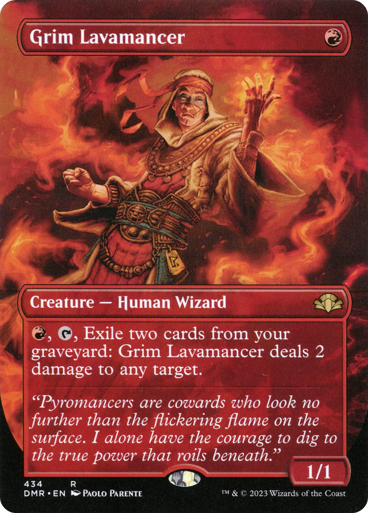 {R} Grim Lavamancer (Borderless Alternate Art) [Dominaria Remastered][DMR 434]
