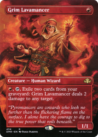 {R} Grim Lavamancer (Borderless Alternate Art) [Dominaria Remastered][DMR 434]