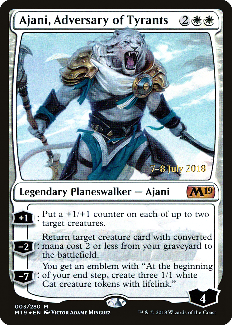 {R} Ajani, Adversary of Tyrants [Core Set 2019 Prerelease Promos][PR M19 003] - Misty Mountain Games