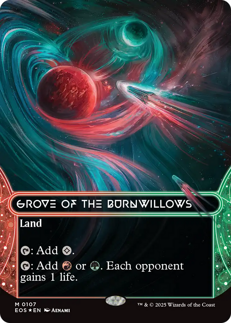 {R} Grove of the Burnwillows (0107) (Borderless) (Galaxy Foil) [Edge of Eternities: Stellar Sights][EOS 107]
