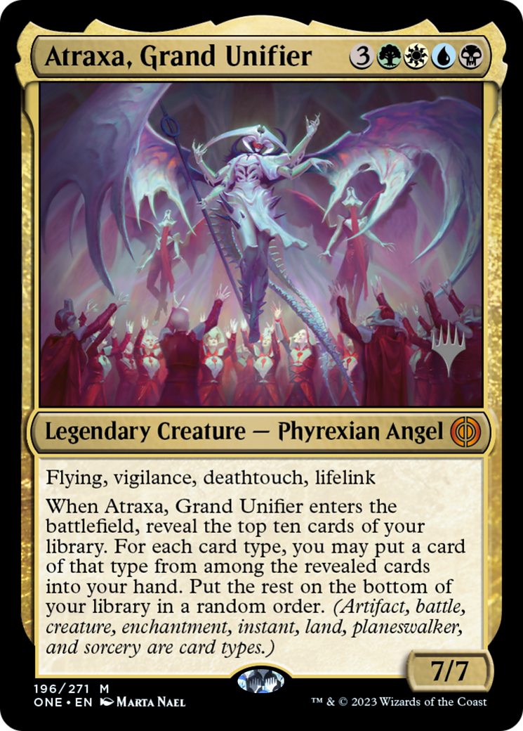 {R} Atraxa, Grand Unifier (Promo Pack) [Phyrexia: All Will Be One Promos][PP ONE 196]