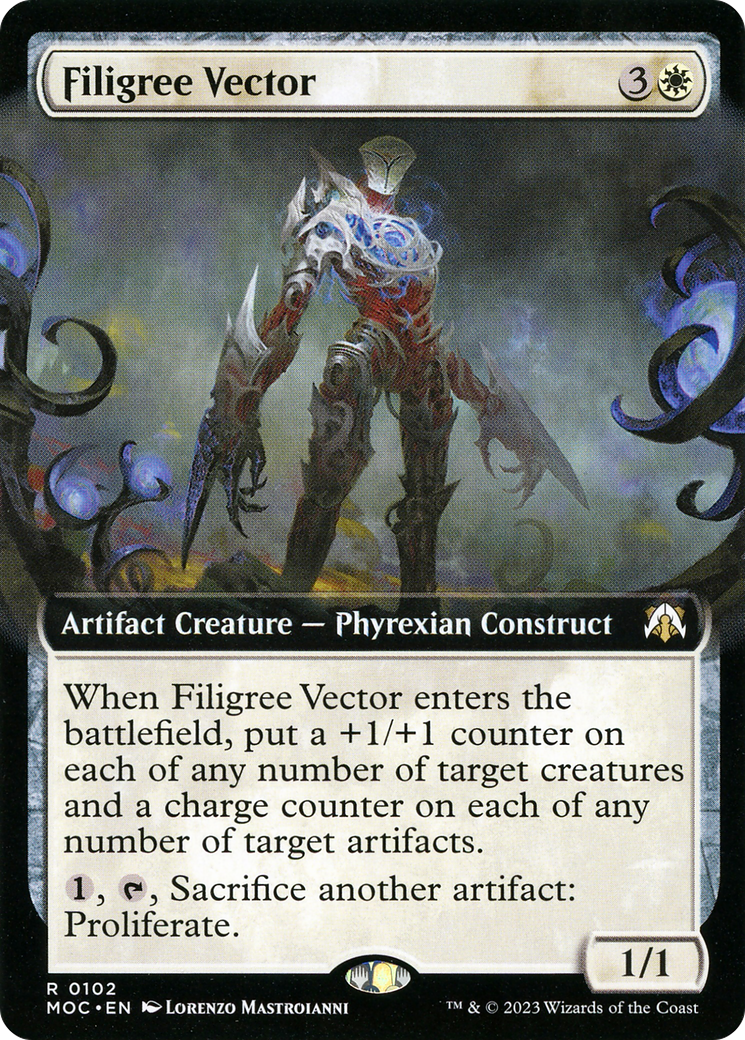 {R} Filigree Vector (Extended Art) [March of the Machine Commander][MOC 102]