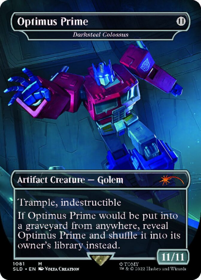 {R} Darksteel Colossus - Optimus Prime (Borderless) [Secret Lair Drop Series][SLD 1081] - Misty Mountain Games