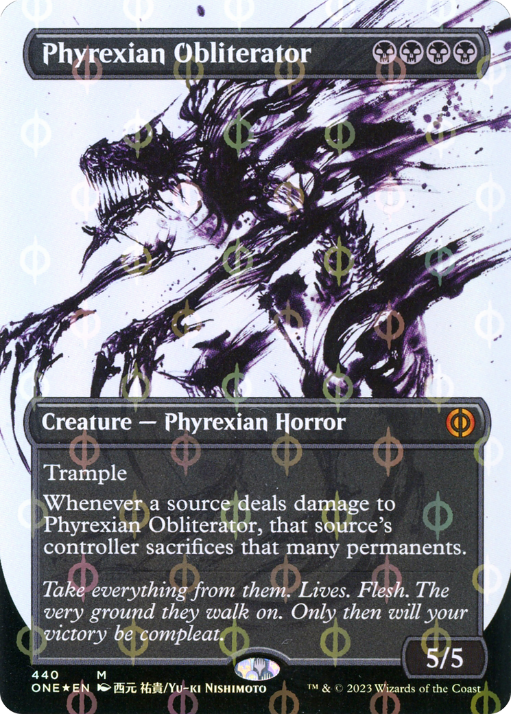 {R} Phyrexian Obliterator (Borderless Ichor Step-and-Compleat Foil) [Phyrexia: All Will Be One][ONE 440]