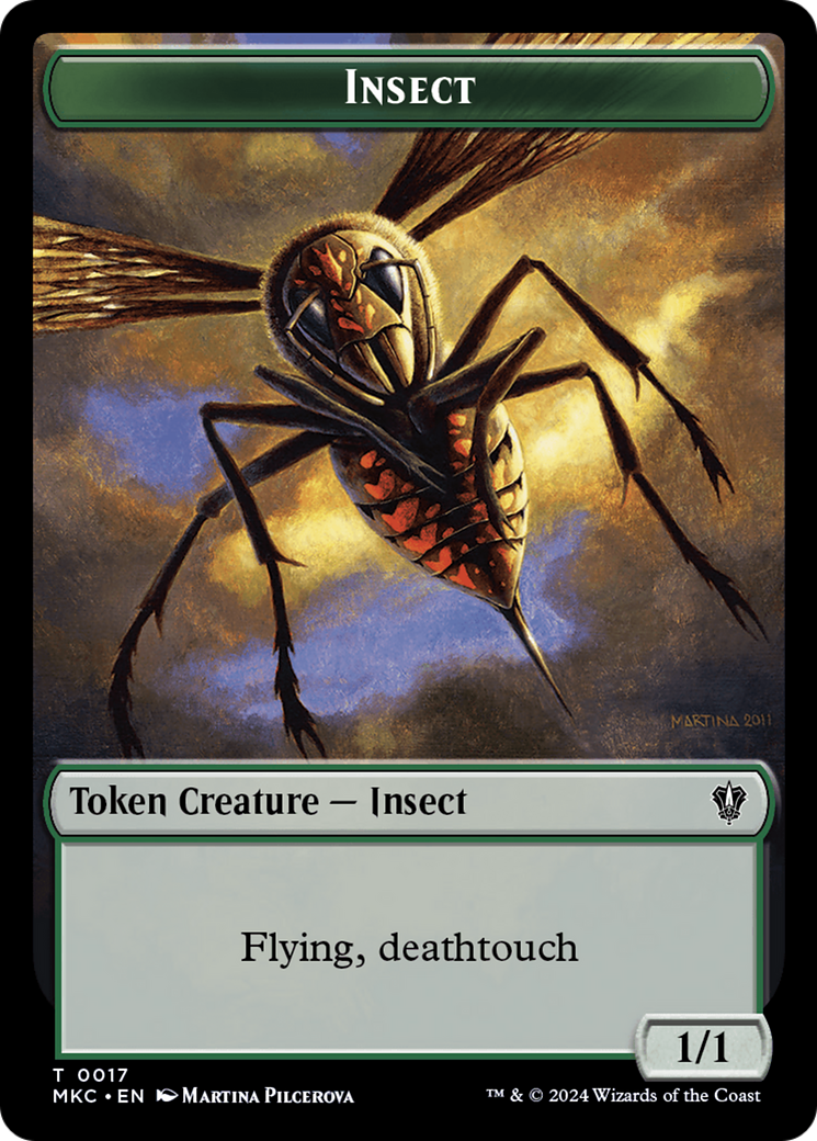 {T} Clue // Insect (0017) Double-Sided Token [Murders at Karlov Manor Commander Tokens][TMKC 22//17]