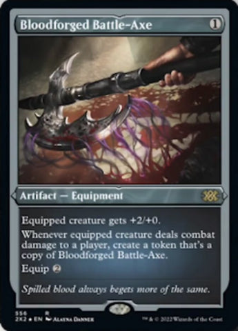 {R} Bloodforged Battle-Axe (Foil Etched) [Double Masters 2022][2X2 556]