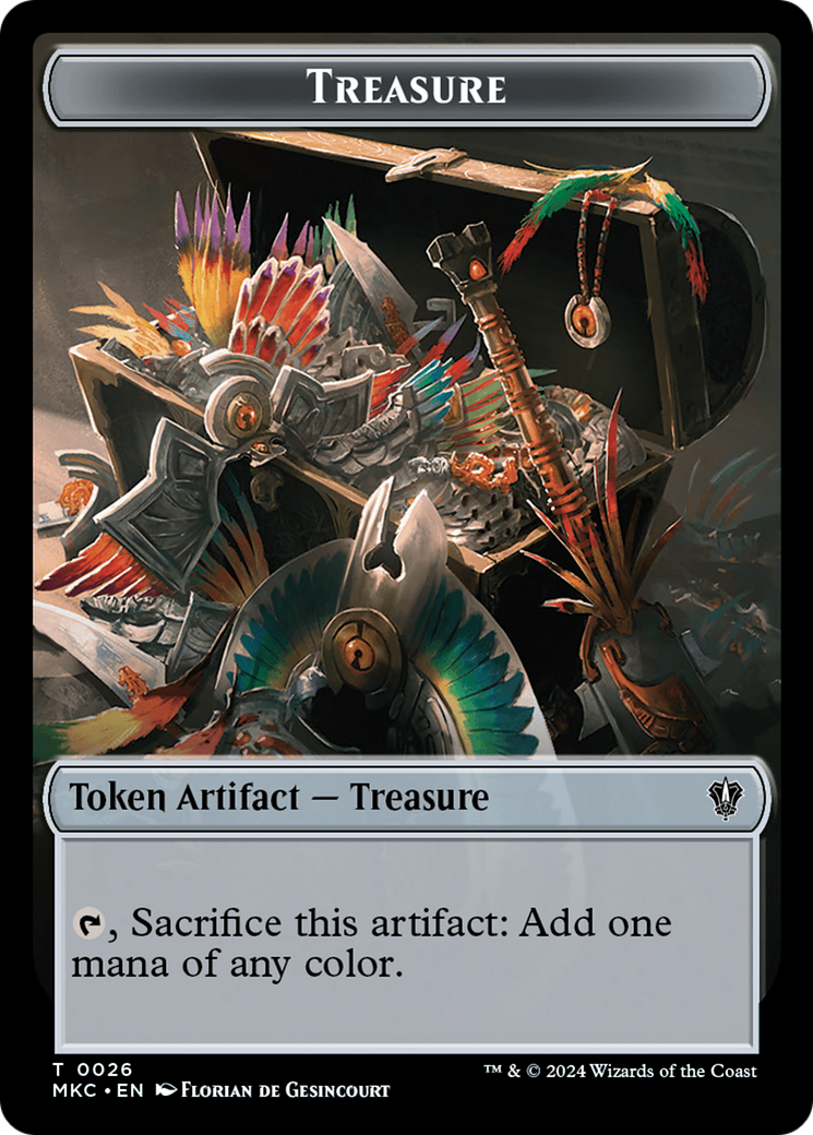 {T} Gold // Treasure Double-Sided Token [Murders at Karlov Manor Commander Tokens][TMKC 25//26]