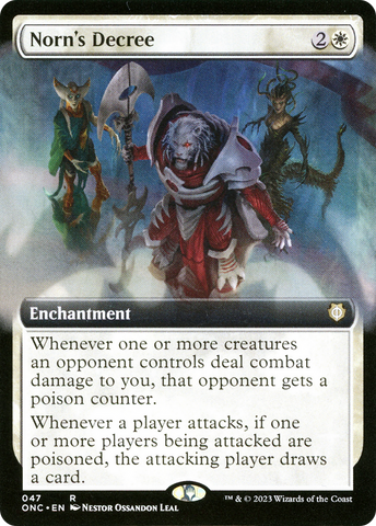 {R} Norn's Decree (Extended Art) [Phyrexia: All Will Be One Commander][ONC 047]