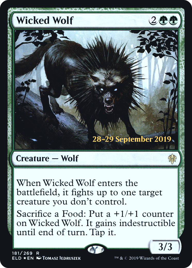 {R} Wicked Wolf [Throne of Eldraine Prerelease Promos][PR ELD 181]