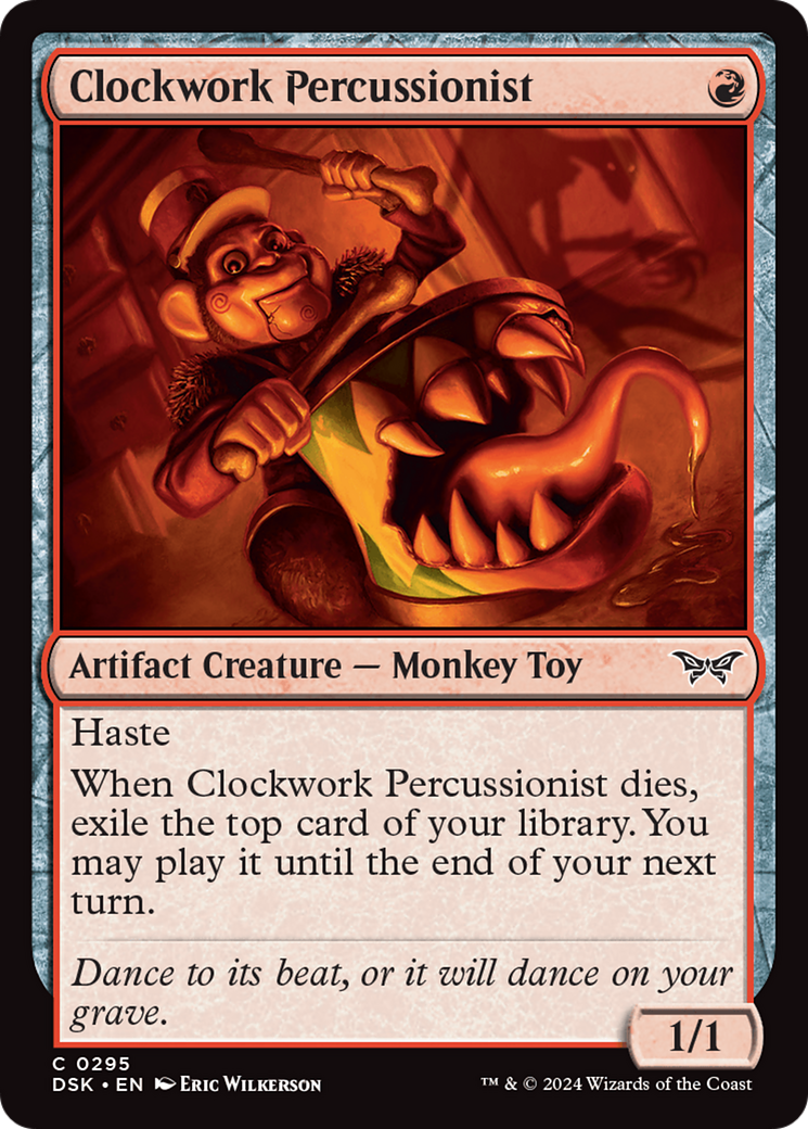 {@C} Clockwork Percussionist (0295) [Duskmourn: House of Horror][DSK 295]