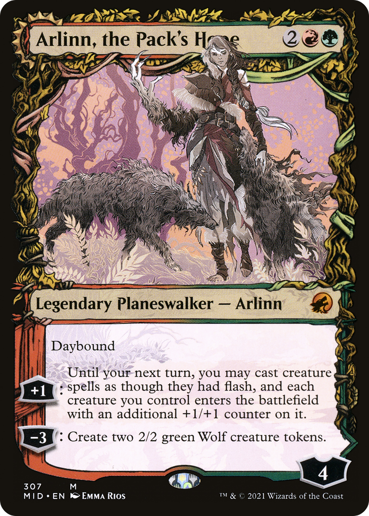 {R} Arlinn, the Pack's Hope // Arlinn, the Moon's Fury (Showcase Equinox) [Innistrad: Midnight Hunt][MID 307]