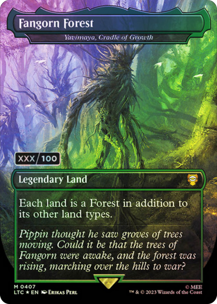 {R} Fangorn Forest - Yavimaya, Cradle of Growth (Serialized) [The Lord of the Rings: Tales of Middle-Earth Commander][SR LTC 407]