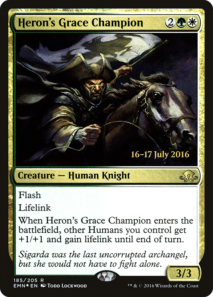 {R} Heron's Grace Champion [Eldritch Moon Prerelease Promos][PR EMN 185]