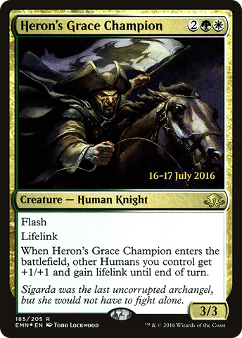 {R} Heron's Grace Champion [Eldritch Moon Prerelease Promos][PR EMN 185]