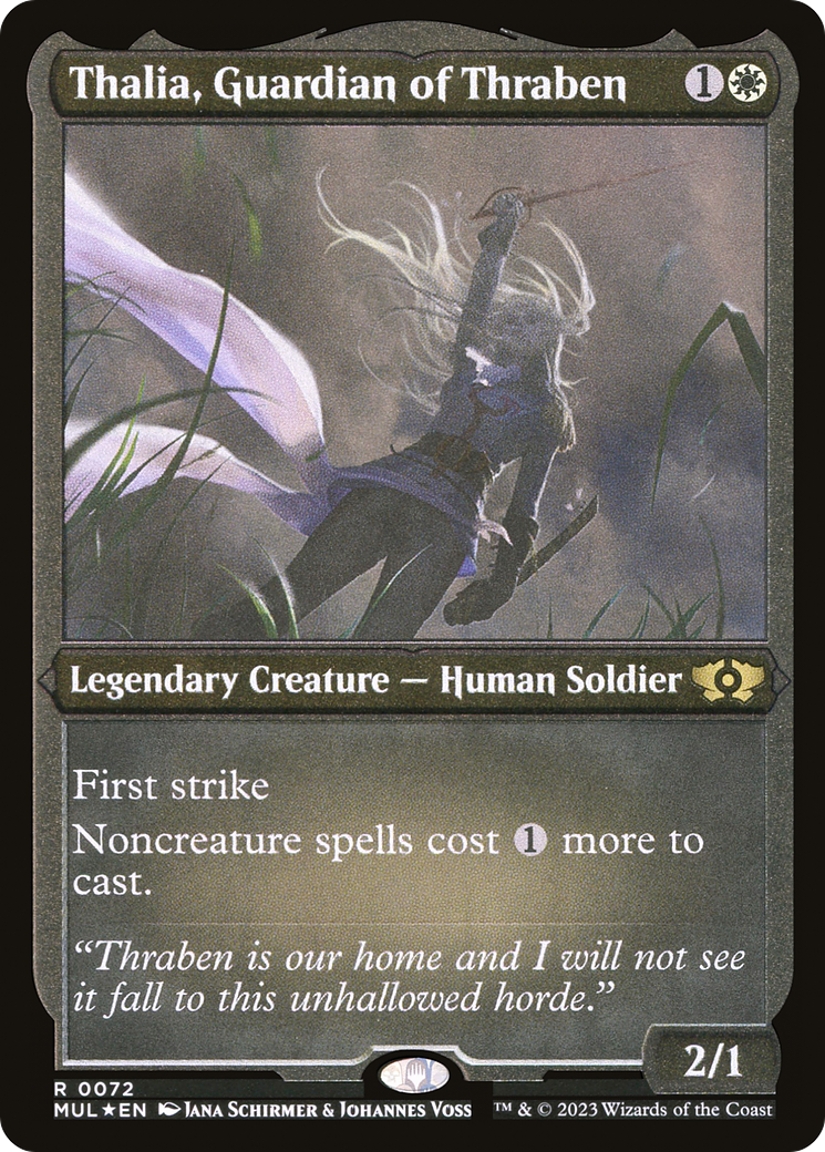 {R} Thalia, Guardian of Thraben (Foil Etched) [Multiverse Legends][MUL 072]