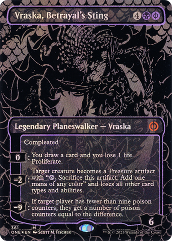 {R} Vraska, Betrayal's Sting (Oil Slick Raised Foil) [Phyrexia: All Will Be One][ONE 361]