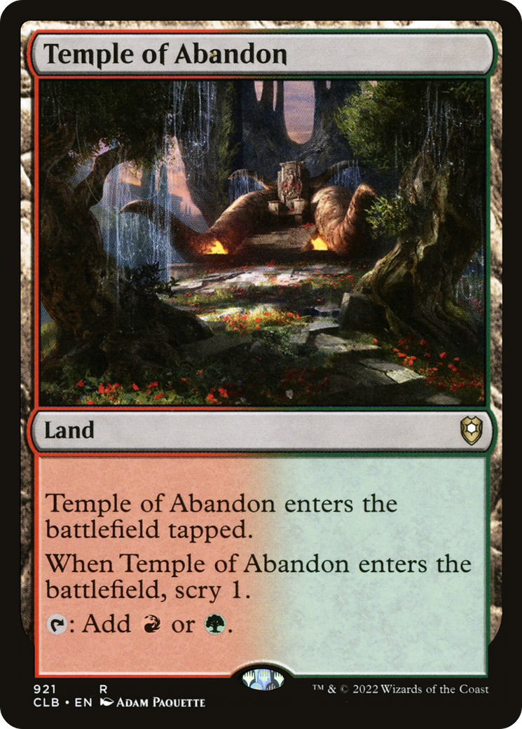 {R} Temple of Abandon [Commander Legends: Battle for Baldur's Gate][CLB 921]