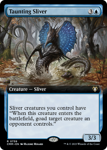 {R} Taunting Sliver (Extended Art) [Commander Masters][CMM 759]