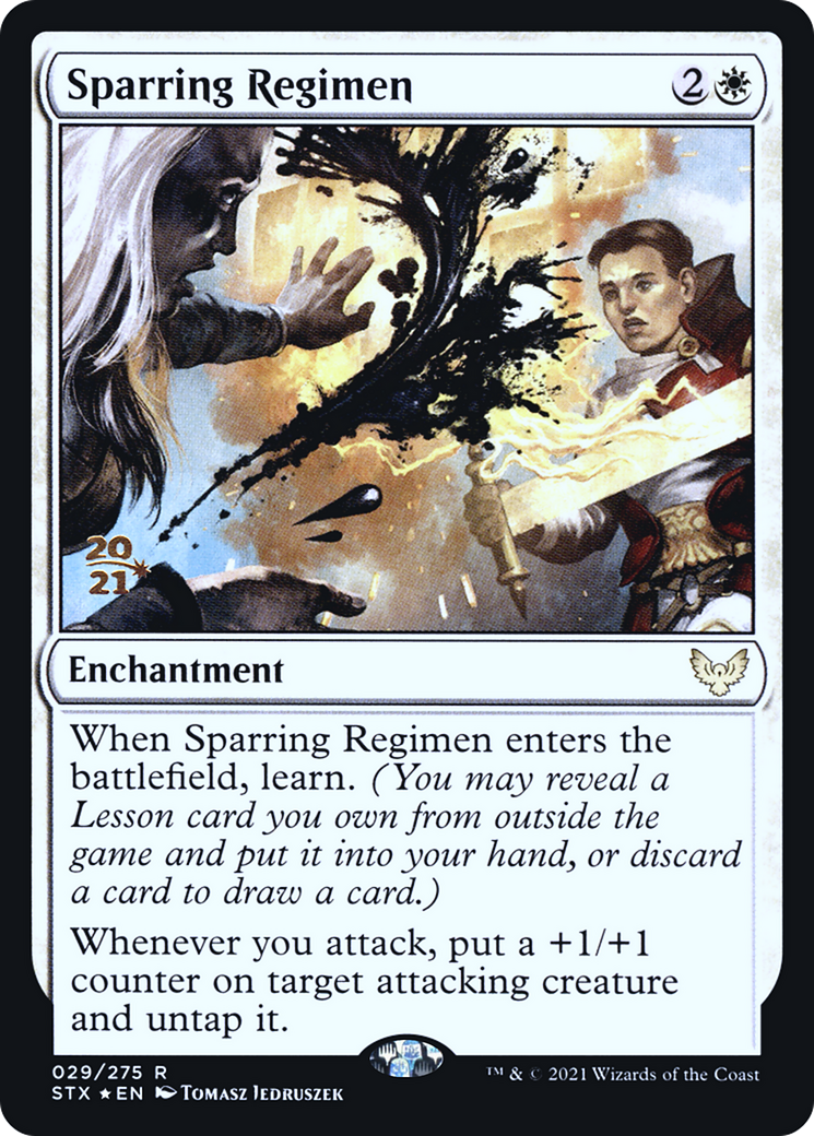 {R} Sparring Regimen [Strixhaven: School of Mages Prerelease Promos][PR STX 029]