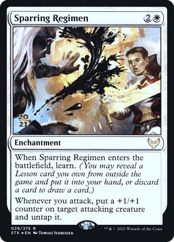 {R} Sparring Regimen [Strixhaven: School of Mages Prerelease Promos][PR STX 029]