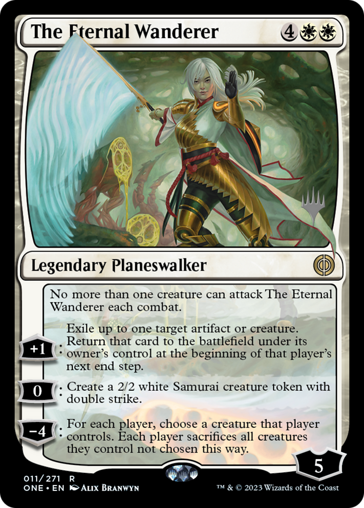 {R} The Eternal Wanderer (Promo Pack) [Phyrexia: All Will Be One Promos][PP ONE 011]