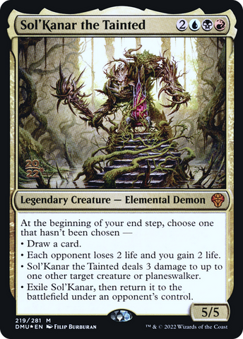 {R} Sol'Kanar the Tainted [Dominaria United Prerelease Promos][PR DMU 219]