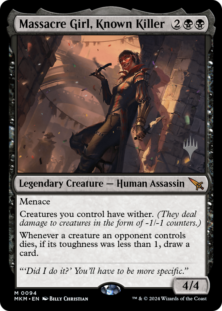 {R} Massacre Girl, Known Killer (Promo Pack) [Murders at Karlov Manor Promos][PP MKM 094]