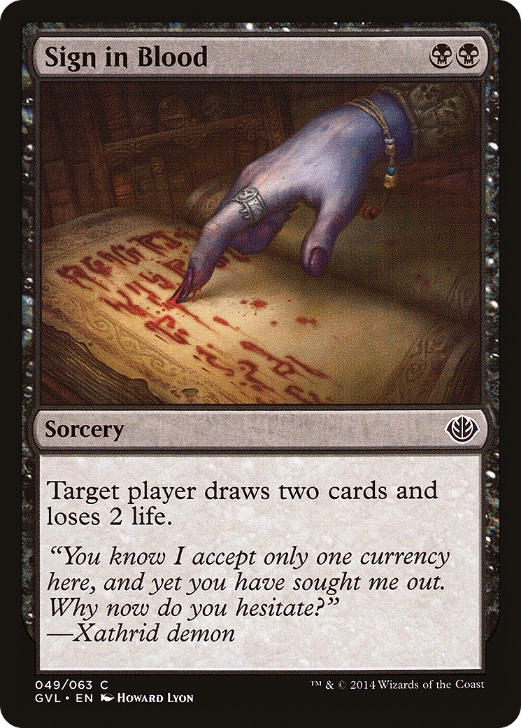 {C} Sign in Blood (Garruk vs. Liliana) [Duel Decks Anthology][GVL 049]