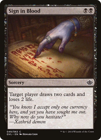 {C} Sign in Blood (Garruk vs. Liliana) [Duel Decks Anthology][GVL 049]