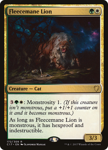 {R} Fleecemane Lion [Commander 2017][C17 172]