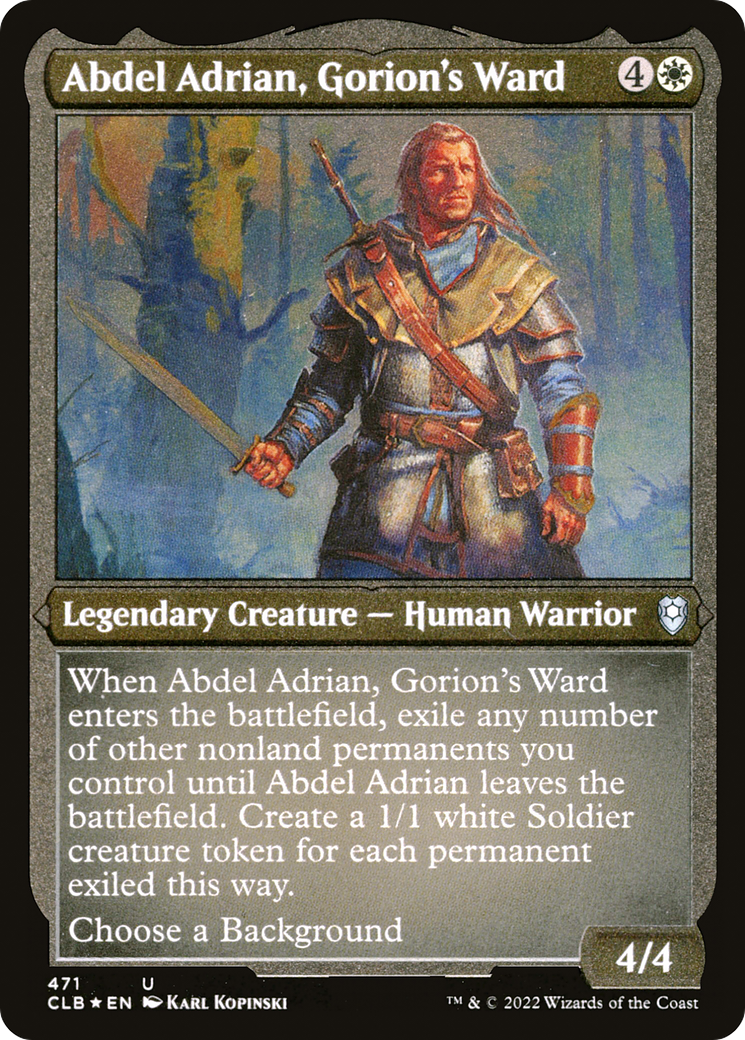 {C} Abdel Adrian, Gorion's Ward (Foil Etched) [Commander Legends: Battle for Baldur's Gate][CLB 471]