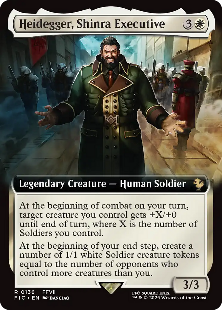 {R} Heidegger, Shinra Executive (Extended Art) [FINAL FANTASY Commander][FIC 136]