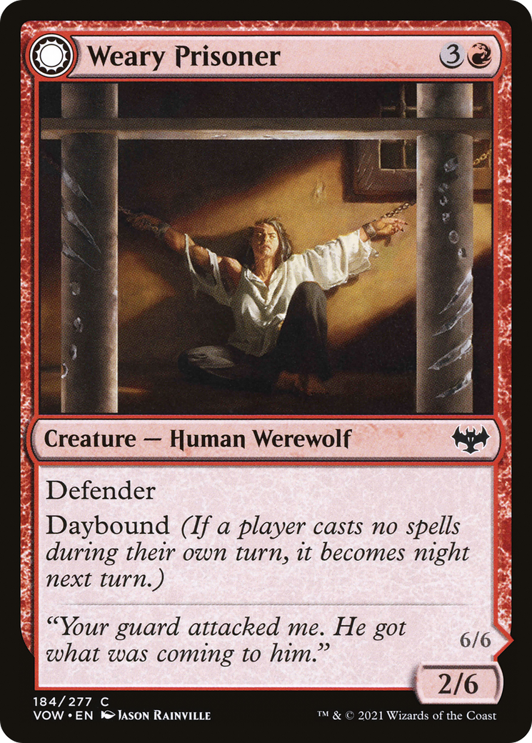 {C} Weary Prisoner // Wrathful Jailbreaker [Innistrad: Crimson Vow][VOW 184]