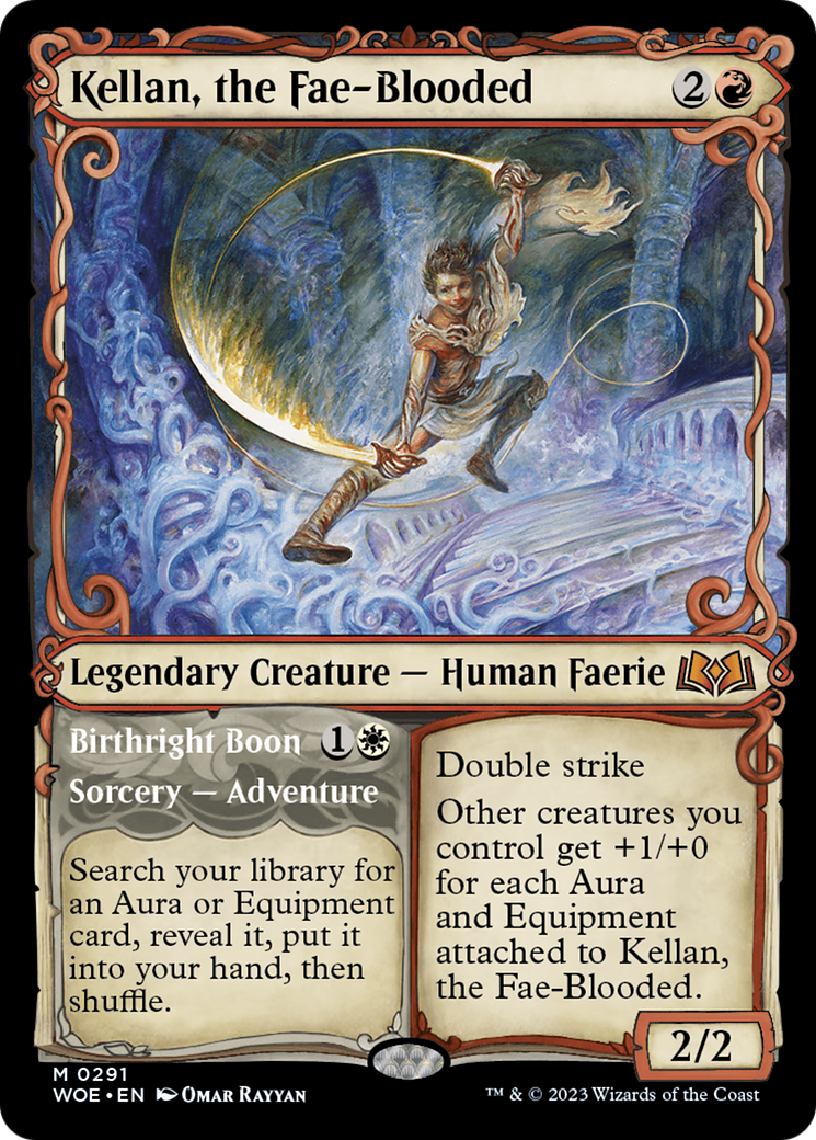 {@R} Kellan, the Fae-Blooded // Birthright Boon (Showcase) [Wilds of Eldraine][WOE 291]